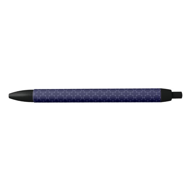 Dark Blue Islamic Geometric Pattern Black Ink Pen (Front)