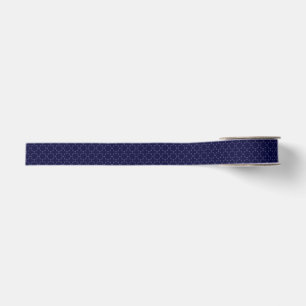 Dark Blue Islamic Geometric Pattern Grosgrain Ribbon
