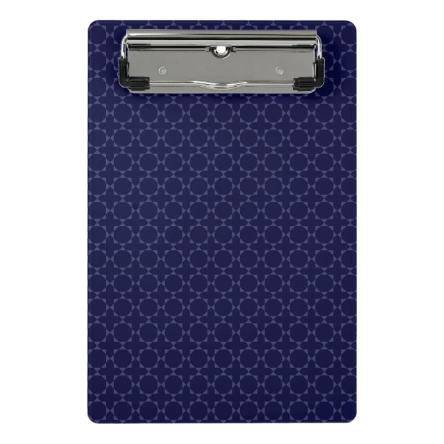 Dark Blue Islamic Geometric Pattern Mini Clipboard (Front)