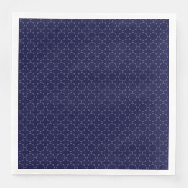 Dark Blue Islamic Geometric Pattern Napkin (Front)
