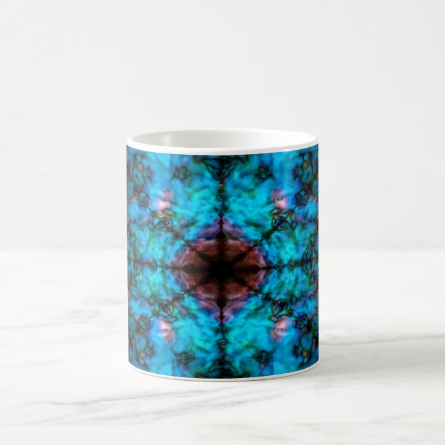 Dark blue kaleidoscope pattern coffee mug (Center)