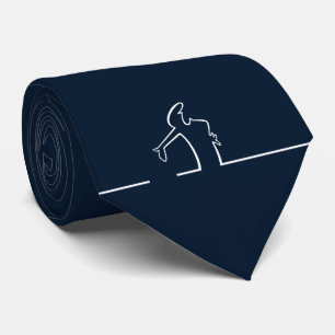 Dark Blue La Linea Cartoon Pattern Necktie