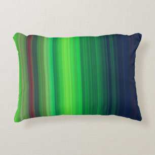 Dark Blue, Lime Green, and Red Gradient Accent Pillow