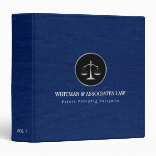Dark Blue Linen & Justice Scale Binder