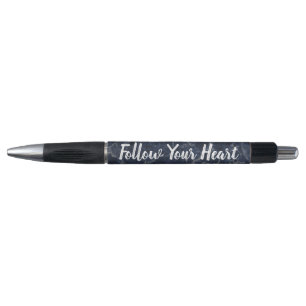 Dark Blue Marble Follow Your Heart Pen
