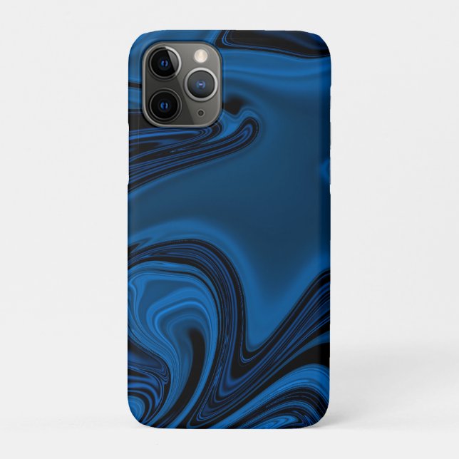 Dark Blue Marbleized Decorative iPhone / iPad case (Back)