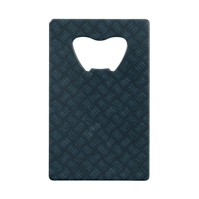 Dark Blue Metal Pattern Abstract Wallet Bottle Opener (Front)