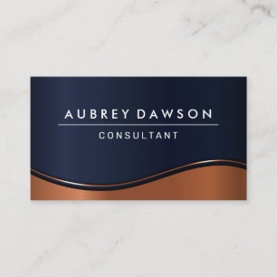 Dark Blue   Metallic Wave Business Card