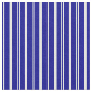 Dark Blue & Mint Cream Lines Pattern Fabric