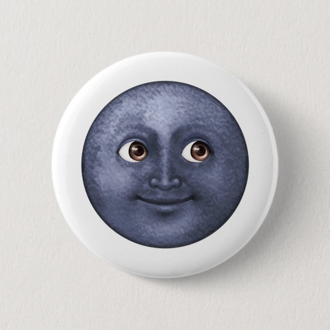 Dark Blue Moon - Emoji 2 Inch Round Button (Front)