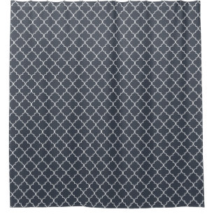Dark Blue Moroccan Quatrefoil Pattern