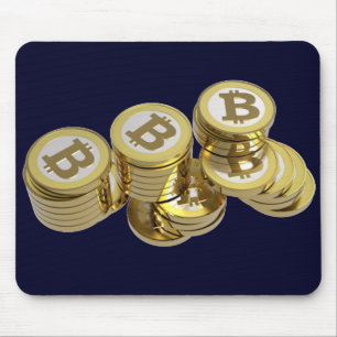 Dark blue mouse pad with BITCOIN - M4