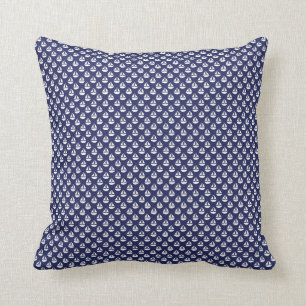 Dark Blue Nautical Theme Pillow