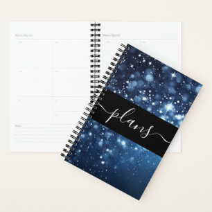 Dark Blue Night Sky Bubbles Planner