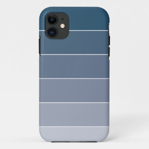 Dark Blue Ombré Stripes iPhone 11 Case