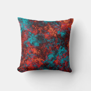 Dark blue orange textured texture suede marble gra throw pillow
