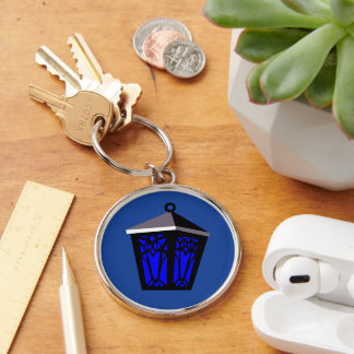 Dark Blue Owl Lantern Keychain