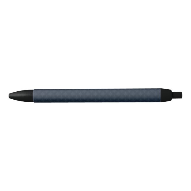 Dark Blue Pattern – Classy Men’s Monogram Black Ink Pen (Front)