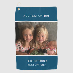 Dark Blue Personalized Custom Photo Golf Towel