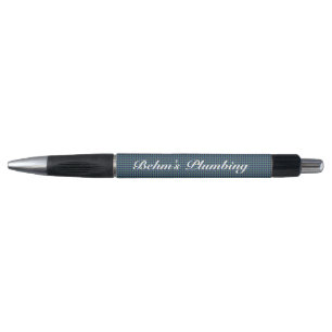 Dark Blue Plaid Personalize Pen