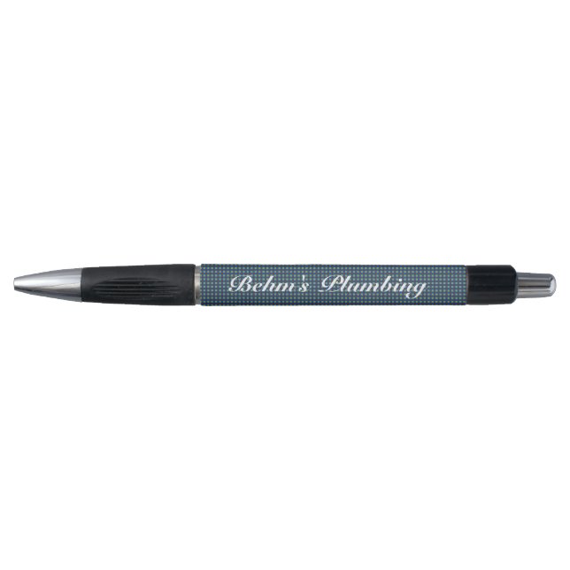 Dark Blue Plaid | Personalize Pen (Front)