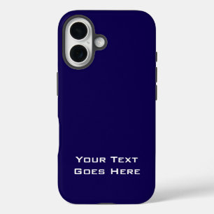 Dark Blue Plain Elegant Minimalist Calligraphy iPhone 16 Case
