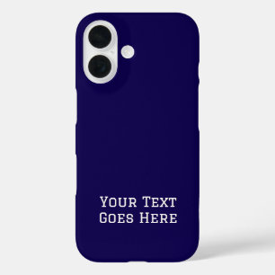 Dark Blue Plain Elegant Minimalist Calligraphy iPhone 16 Case