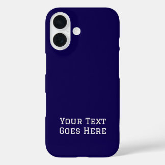 Dark Blue Plain Elegant Minimalist Calligraphy iPhone 16 Case