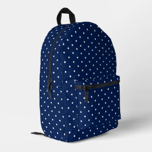 Dark Blue polka dot Printed Backpack