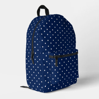 Dark Blue polka dot Printed Backpack