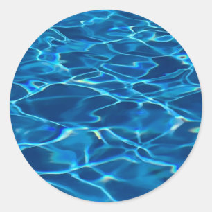 Dark Blue Pool Water  Classic Round Sticker