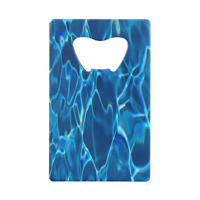 Dark Blue Pool Water  Credit Card Bottle Opener (Front)