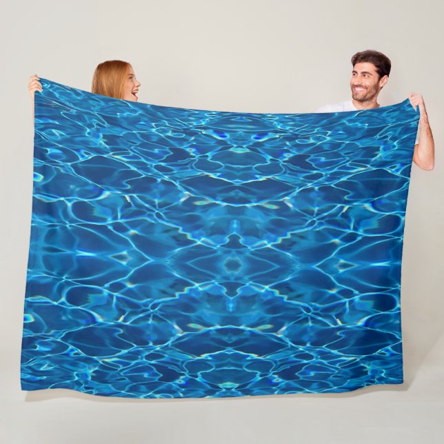 Dark Blue Pool Water  Fleece Blanket (In Situ)