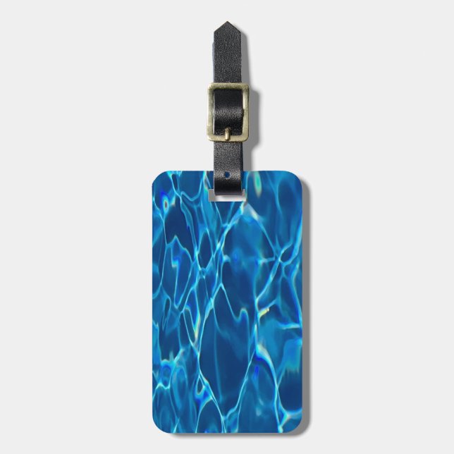 Dark Blue Pool Water  Luggage Tag (Front Vertical)