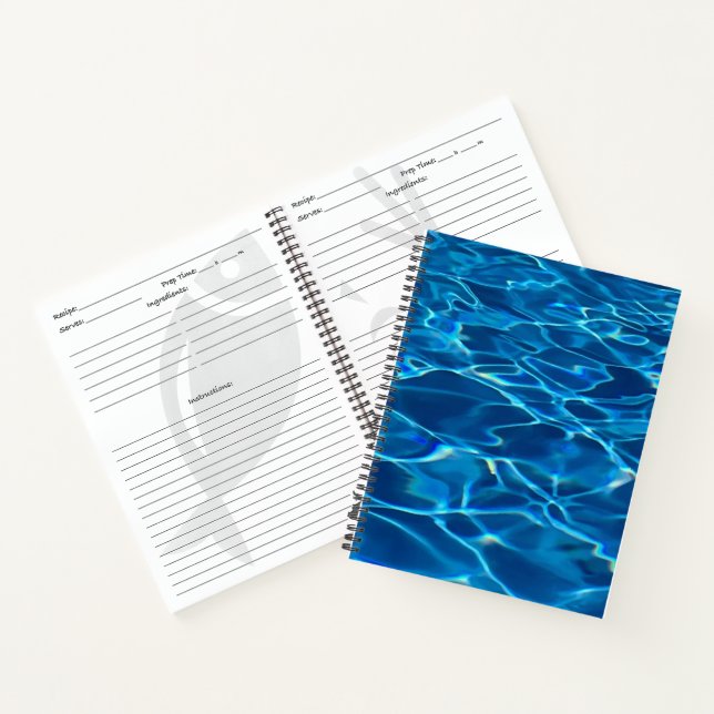 Dark Blue Pool Water  Notebook (Inside)