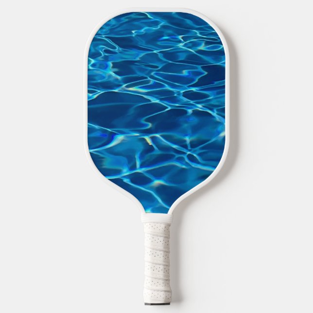 Dark Blue Pool Water  Pickleball Paddle (Front)