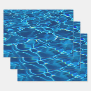 Dark Blue Pool Water  Wrapping Paper Sheet