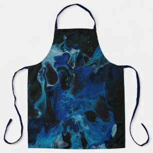 Dark blue psychedelic liquid apron