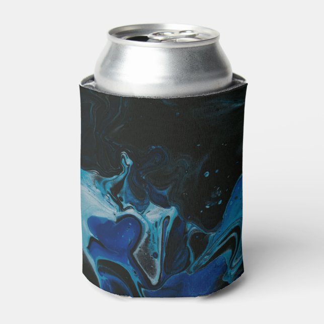 Dark blue psychedelic liquid can cooler (Can Front)