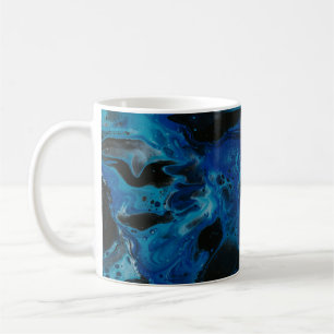 Dark blue psychedelic liquid coffee mug