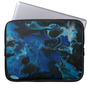 Dark blue psychedelic liquid laptop sleeve