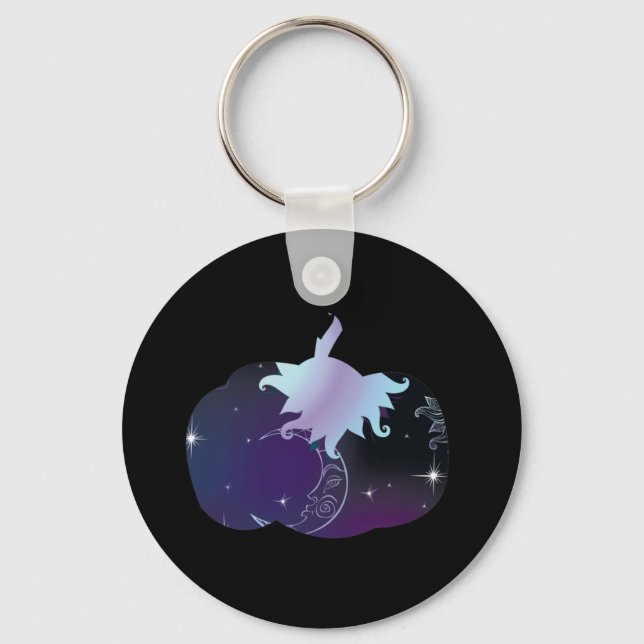 Dark Blue Pumpkin Keychain (Front)