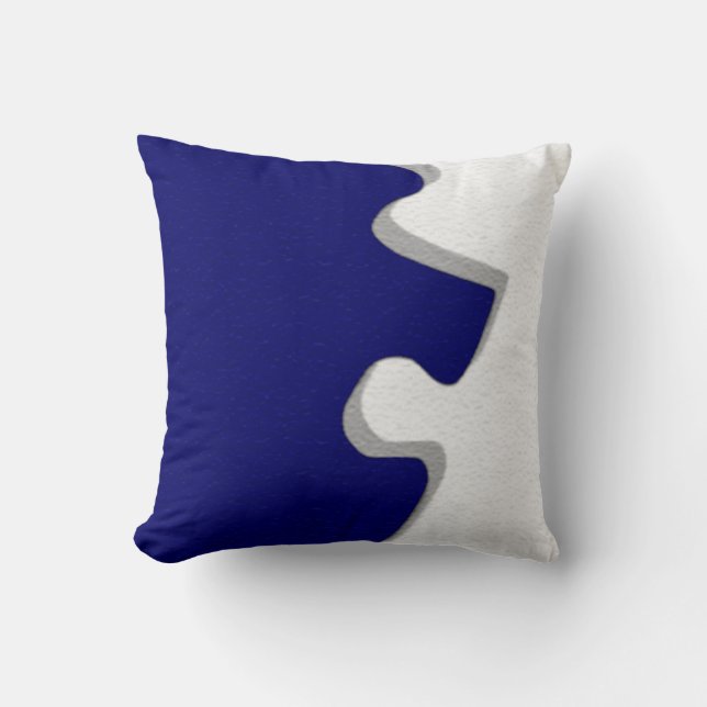 Dark Blue Puzzle Piece Pillows (Front)