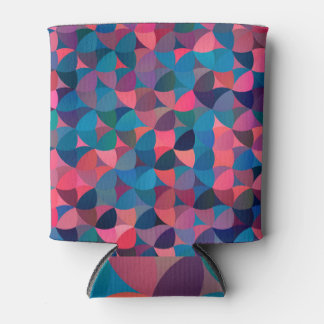 Dark Blue Red: Vintage Geometric Can Cooler