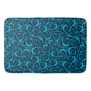 Dark blue roses bath mat