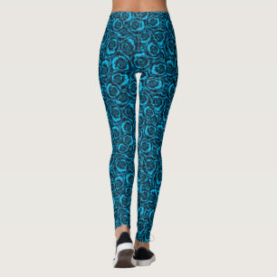 Dark blue roses leggings