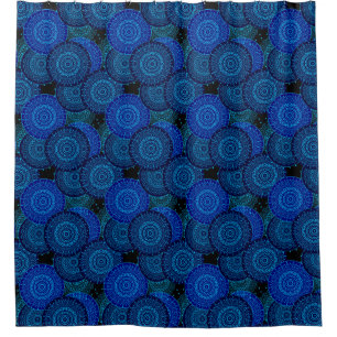Dark blue round mandala oriental style