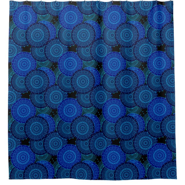 Dark blue round mandala oriental style (Front)