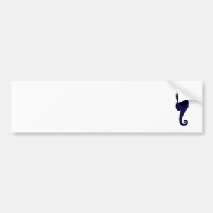 Dark Blue Seahorse Bumper Sticker