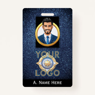 Dark Blue Security ID Badge IT Law Enforcement